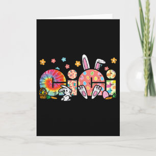 Easter Grandma Gigi Bunny Ear Tie Dye Nana Mimi Fa Card