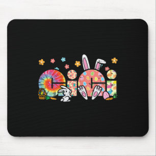 Easter Grandma Gigi Bunny Ear Tie Dye Nana Mimi Fa Mouse Pad