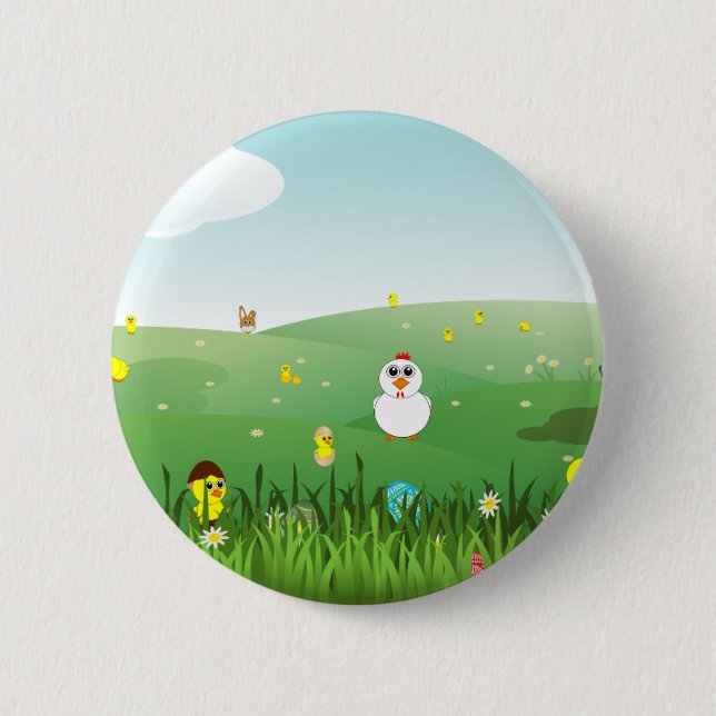 easter grass 6 cm round badge (Front)