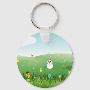 easter grass key ring