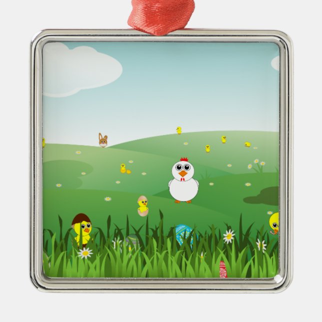 easter grass metal tree decoration (Front)