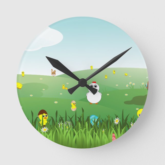 easter grass round clock (Front)