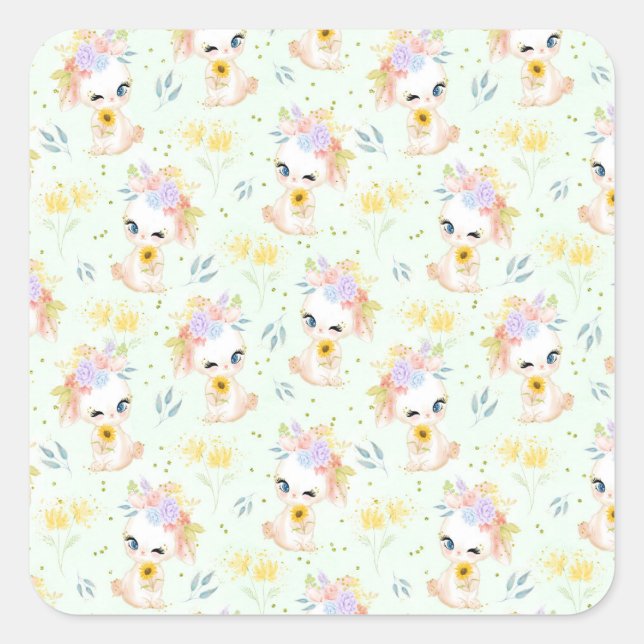 Easter Grass Square Sticker (Front)