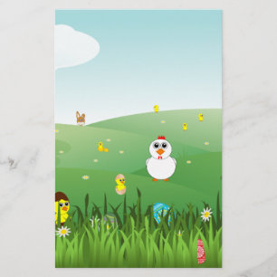 easter grass stationery