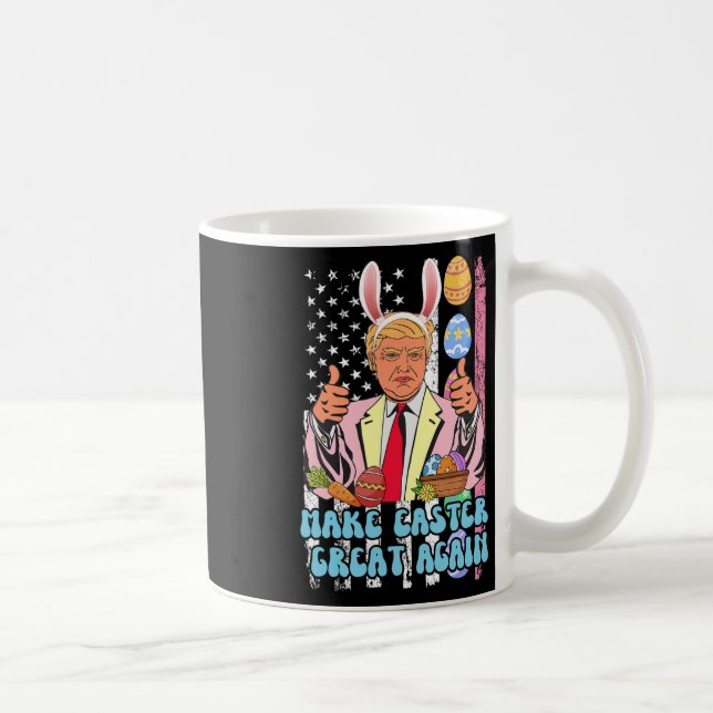 Easter Great Again Funny Trump Easter Day Bunny Ea Coffee Mug (Right)