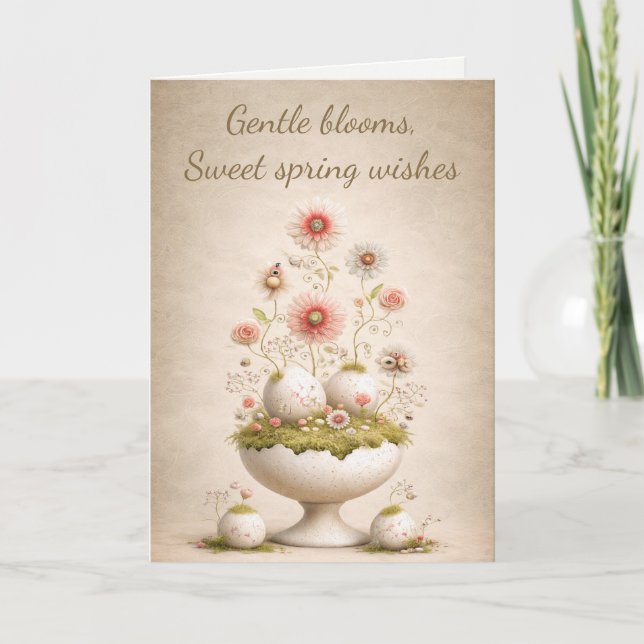 Easter Greeting Card Floral Soft Spring Elegant (Front)