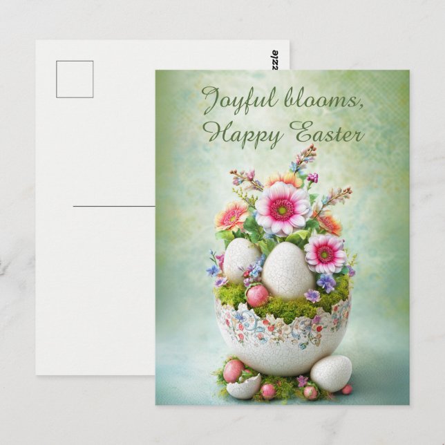 Easter Greeting Card Floral Spring Elegant (Front/Back)