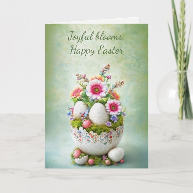 Easter Greeting Card Floral Spring Elegant (Front)