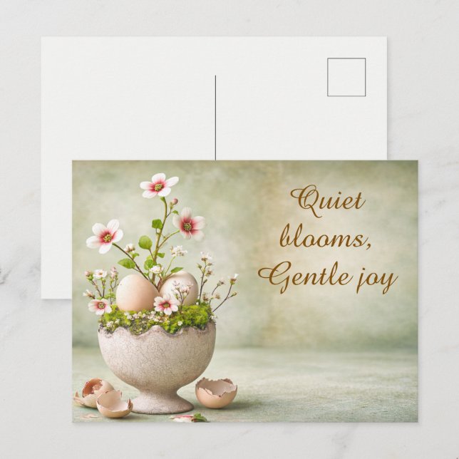Easter Greeting Card Minimal Floral Spring (Front/Back)