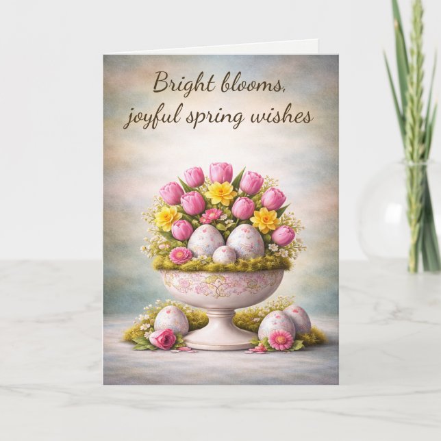 Easter Greeting Card Tulips Floral Spring (Front)