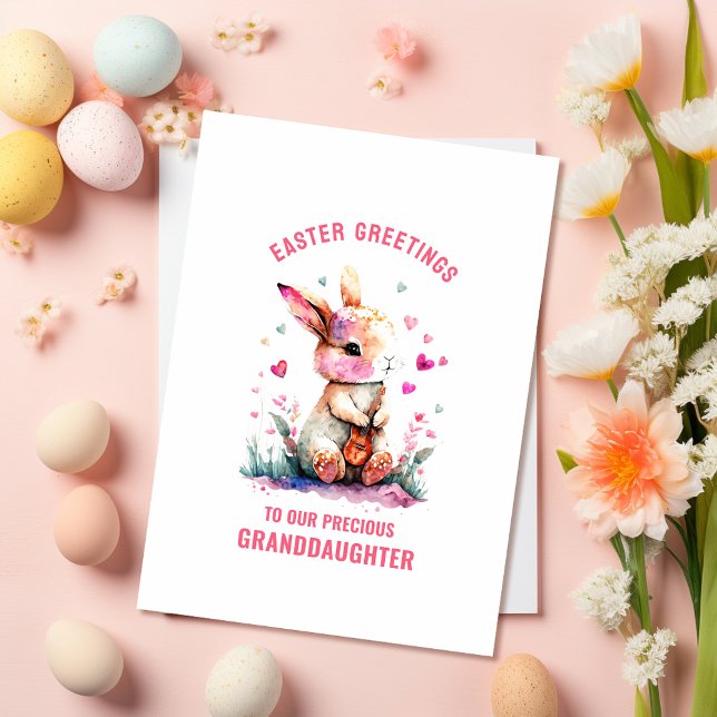 Easter Greeting Granddaughter Guitar Bunny Card (Creator Uploaded)
