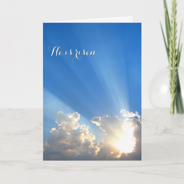 Easter Greeting - "He is risen!" Holiday Card (Front)