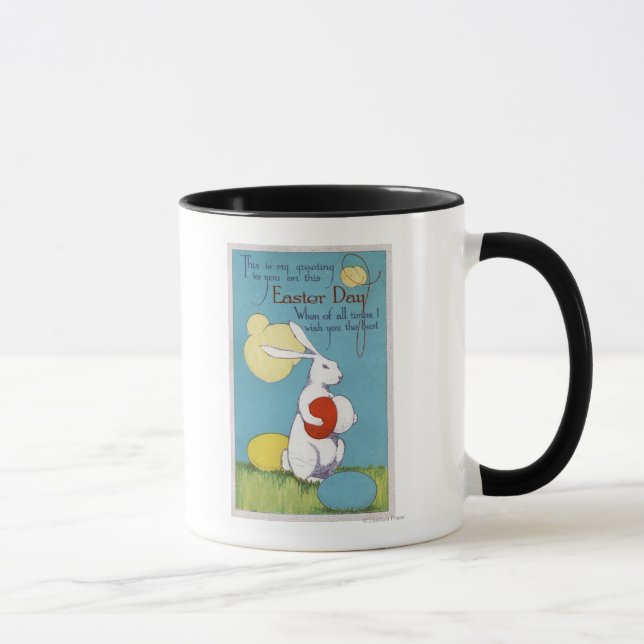 Easter GreetingEaster Bunny Holding Eggs Mug (Right)