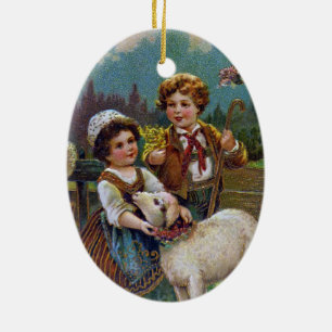 Easter Greetings 1908 Ceramic Ornament