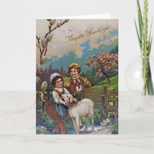 Easter Greetings 1908 Holiday Card (Front)