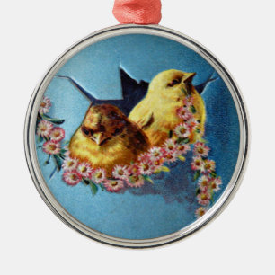 Easter Greetings 1909 Metal Ornament