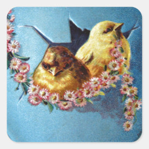 Easter Greetings 1909 Square Sticker