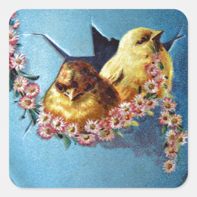 Easter Greetings 1909 Square Sticker (Front)
