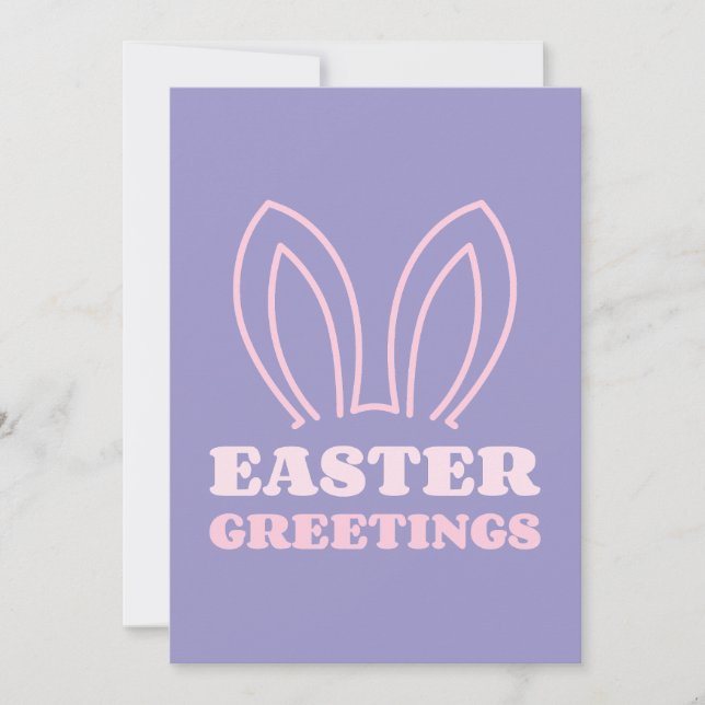 Easter Greetings Bunny Ears Card (Front)