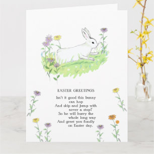 Easter Greetings Bunny Old Nursery Ryhme Art Card
