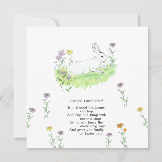 Easter Greetings Bunny Old Nursery Ryhme Art Card (Front)