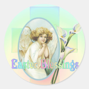 EASTER GREETINGS by SHARON SHARPE Classic Round Sticker