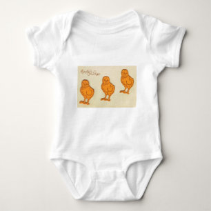 Easter Greetings Chicks Beige Baby Bodysuit