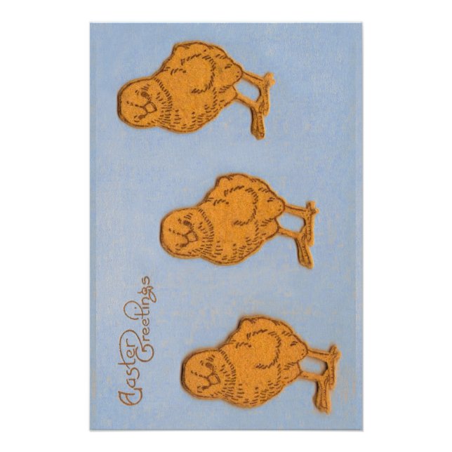 Easter Greetings Chicks Blue Poster (Front)