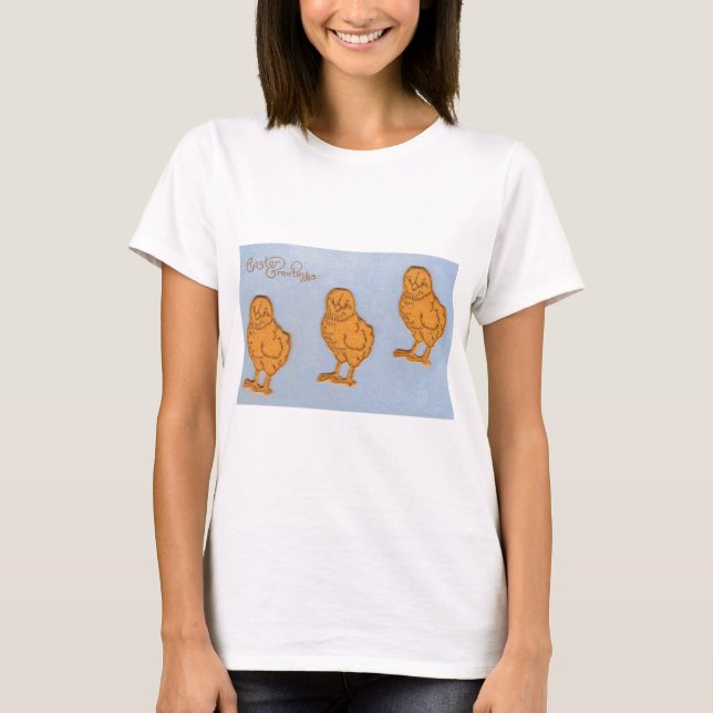 Easter Greetings Chicks Blue T-Shirt (Front)
