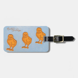 Easter Greetings Chicks in Blue Luggage Tag