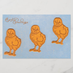 Easter Greetings Chicks in Blue Stationery