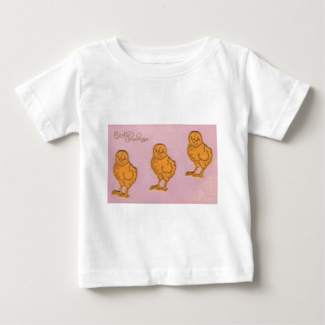 Easter Greetings Chicks Pink Baby T-Shirt (Front)