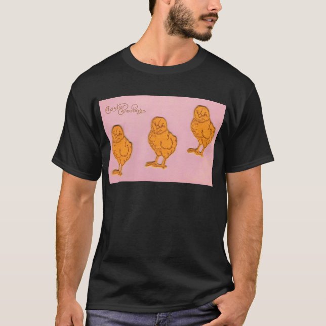 Easter Greetings Chicks Pink T-Shirt (Front)