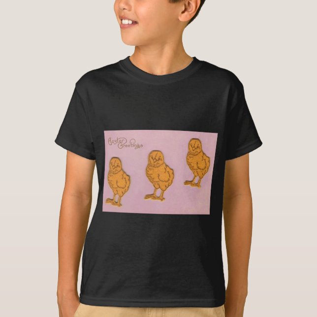 Easter Greetings Chicks Pink T-Shirt (Front)
