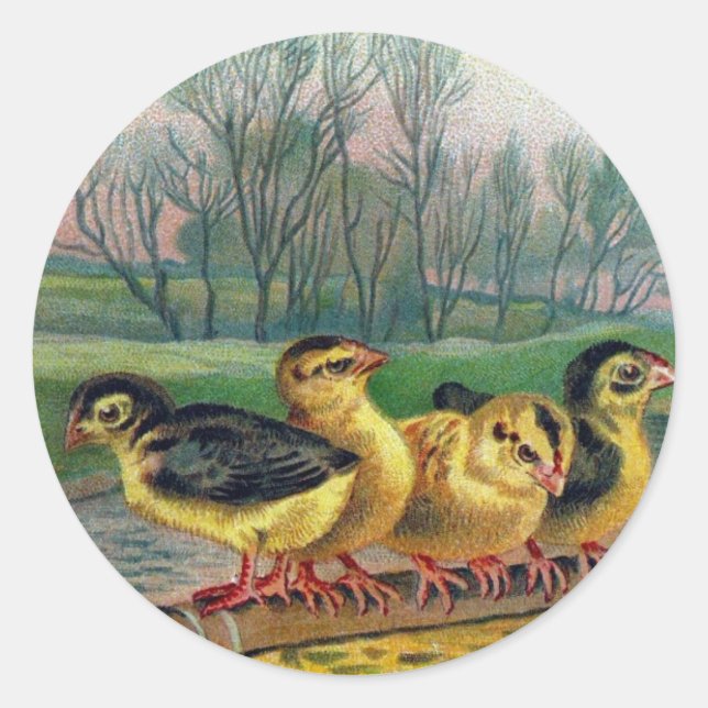 Easter Greetings Classic Round Sticker (Front)