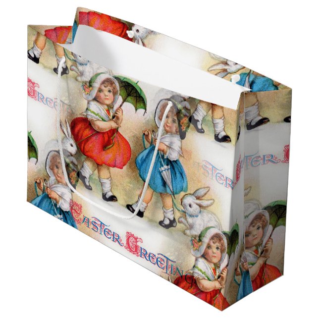 Easter Greetings Large Gift Bag (Front Angled)