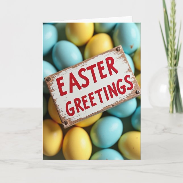 Easter Greetings Spring Celebration Card (Front)
