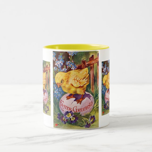 Easter greetings Two-Tone coffee mug (Center)