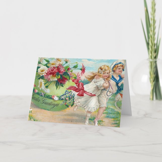 Easter Greetings Vintage Postcard (Front)