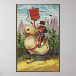 Easter GreetingsPrince atop a Chick Poster