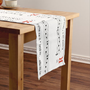 Easter Gregorian Chant Whimsical Elegant Catholic Short Table Runner
