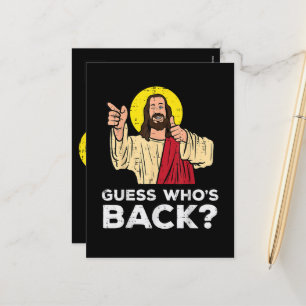 Easter Guess Whos Back Jesus Funny Religious Holiday Postcard