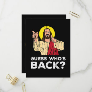 Easter Guess Whos Back Jesus Funny Religious Invitation Postcard