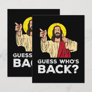 Easter Guess Whos Back Jesus Funny Religious Thank You Card