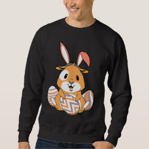 Easter Guinea Pig With Bunny Ears & Eggs Easter Sweatshirt