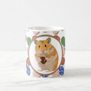 Easter Hamster with Chocolate Eggs Coffee Mug