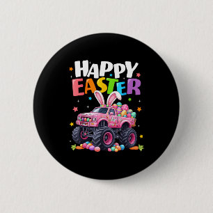 Easter Happy Monster Truck Eggs Boys Toddler Kids 6 Cm Round Badge