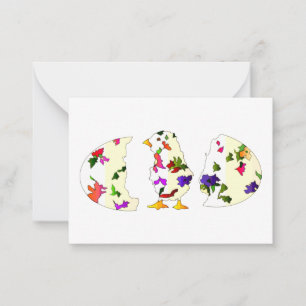 Easter hatching chick shower Flat Note Card