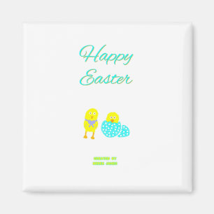 Easter Hatchlings 2 Inch Square Magnet