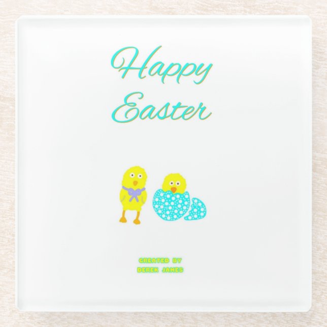 Easter Hatchlings Glass Coaster (Front)